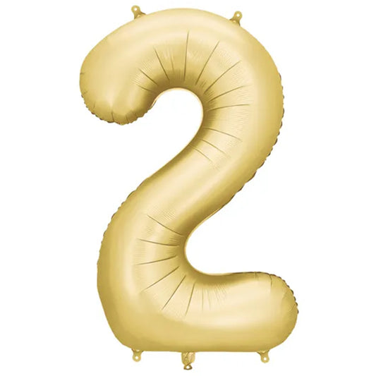 1 Ballon XXL - Cijfer 2 - Goud