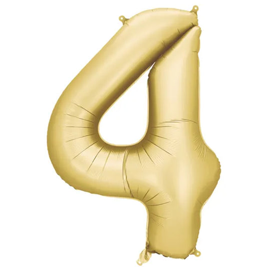 1 Ballon XXL - Cijfer 4 - Goud