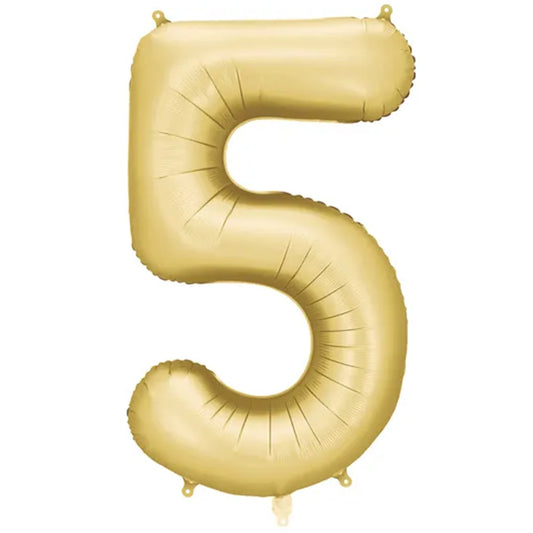 1 Ballon XXL - Cijfer 5 - Goud