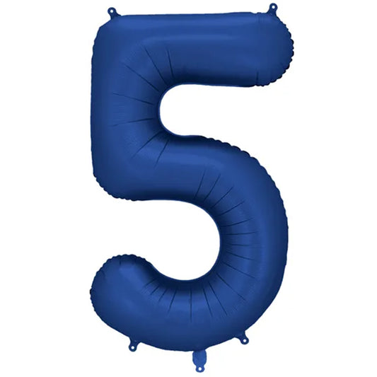 1 Ballon XXL - Cijfer 5 - Navyblauw