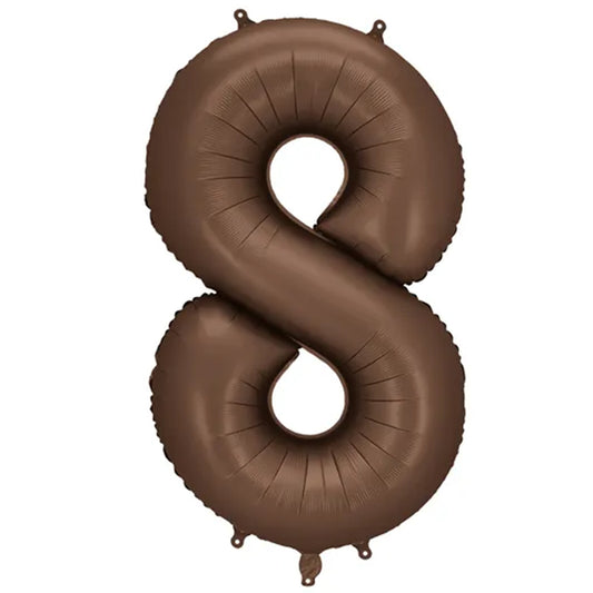 1 ballon XXL - chiffre 8 - moka