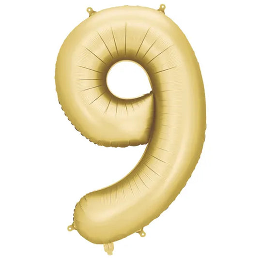 1 Ballon XXL - Cijfer 9 - Goud