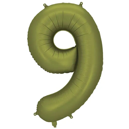 1 Ballon XXL - Chiffre 9 - Olive