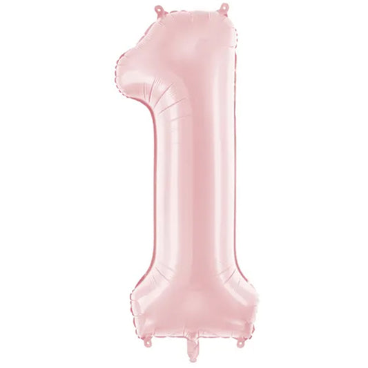 1 ballon XXL - chiffre 1 - Rose clair