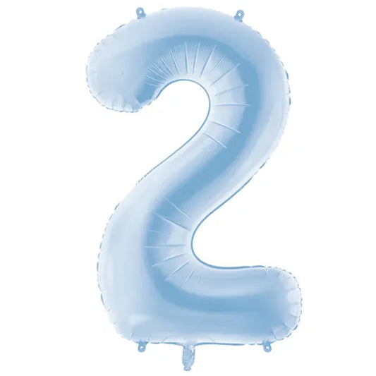 1 Ballon géant - Chiffre 2 - Bleu ciel