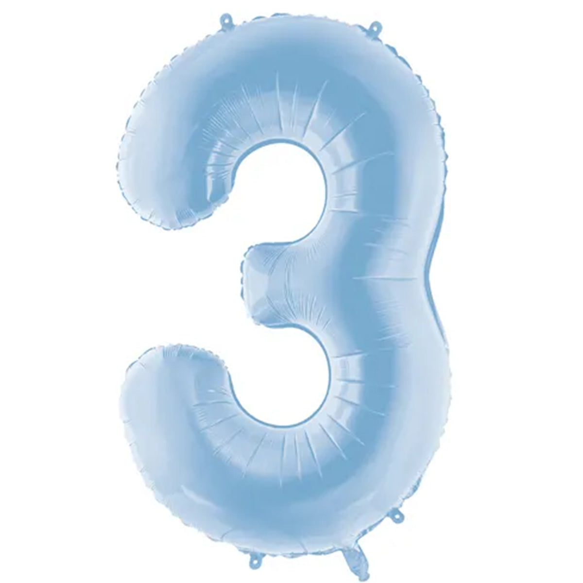 1 Ballon XXL - Cijfer 3 - Hemelsblauw