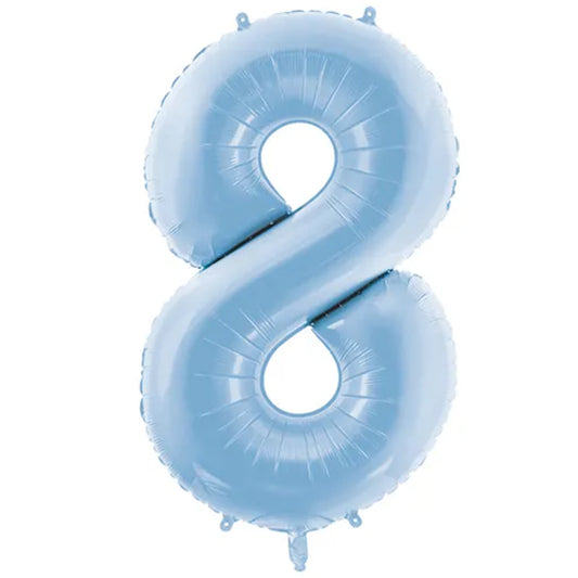 1 ballon XXL - Chiffre 8 - Bleu ciel