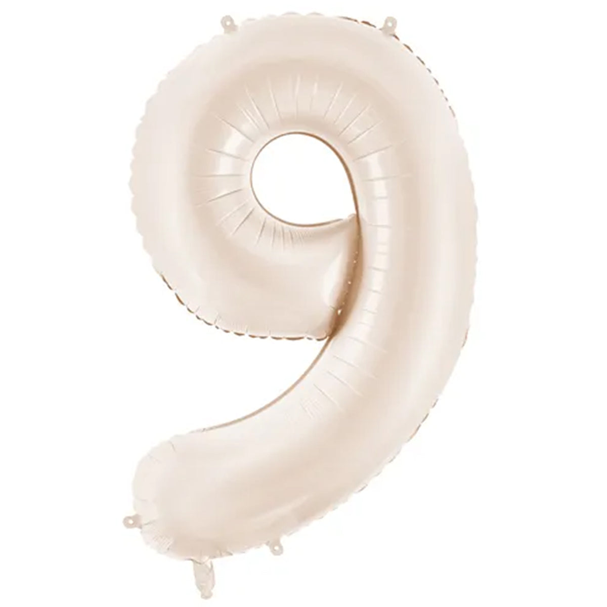 1 Ballon XXL - Cijfer 9 - Licht warmgrijs