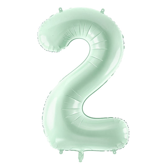 1 Ballon XL - Chiffre 2 - Vert menthe