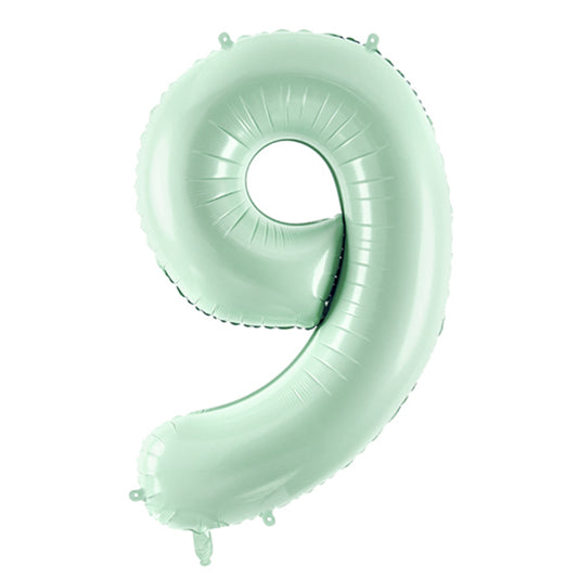 1 Ballon XL - Chiffre 9 - Vert menthe