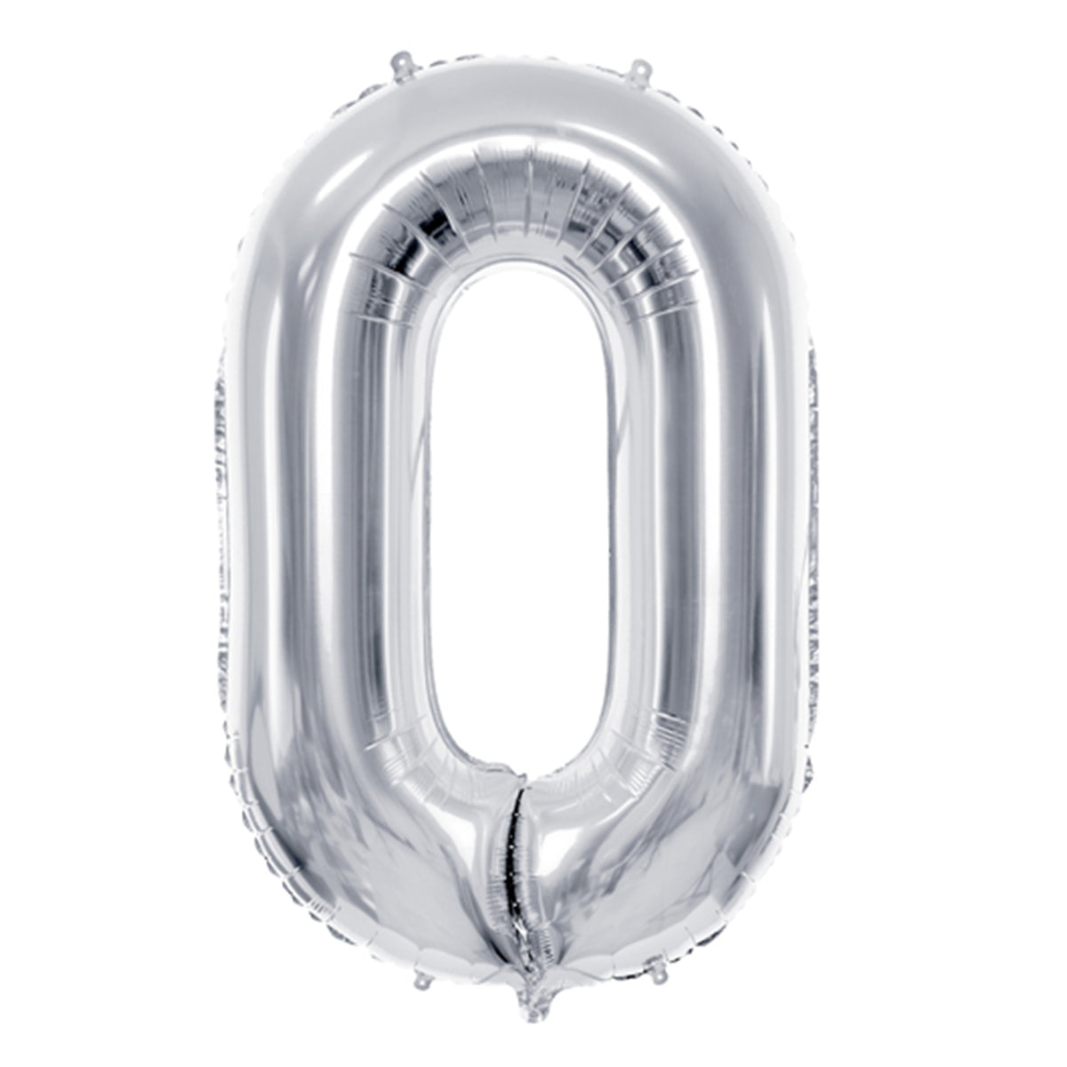 1 Ballon XL - Cijfer 0 - Zilver