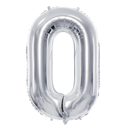 1 Ballon XL - Chiffre 0 - Argent