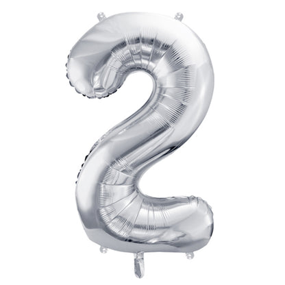 1 Ballon XL - Chiffre 2 - Argent
