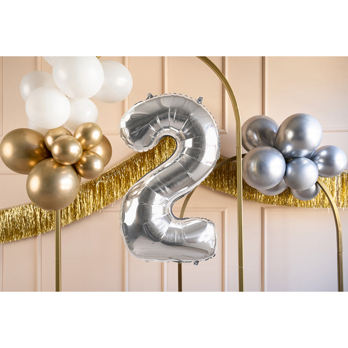 1 Ballon XL - Chiffre 2 - Argent