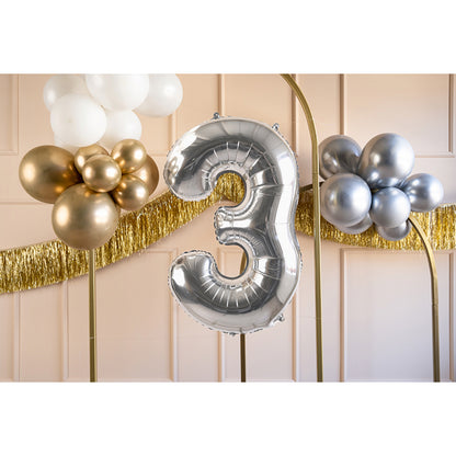 1 Ballon XL - Chiffre 3 - Argent