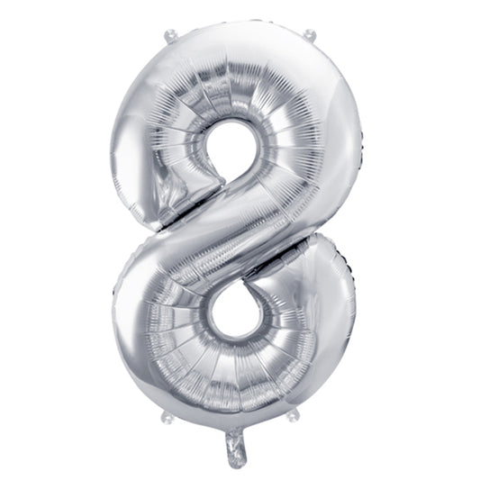 1 Ballon XL - Chiffre 8 - Argent