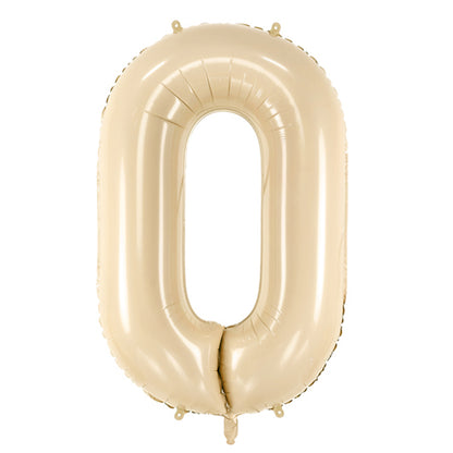 1 Ballon XL - Chiffre 0 - Beige