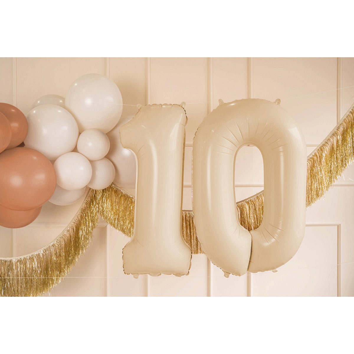 1 Ballon XL - Chiffre 0 - Beige