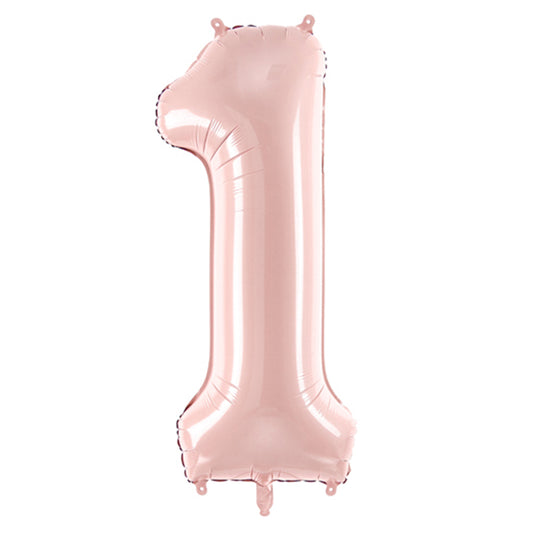 1 Ballon XL - Cijfer 1 - Roze