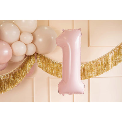 1 Ballon XL - Cijfer 1 - Roze