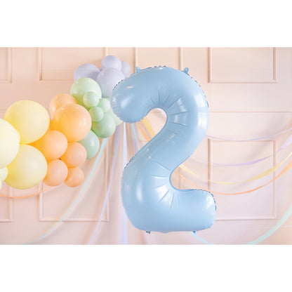 1 Ballon XL - Chiffre 2 - Bleu clair