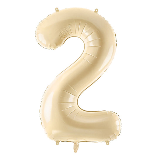 1 Ballon XL – Chiffre 2 – Beige
