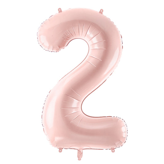1 Ballon XL - Chiffre 2 - Rose