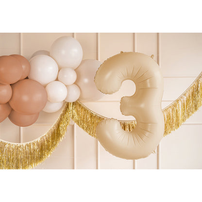 1 Ballon XL - Chiffre 3 - Beige