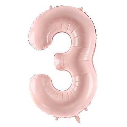 1 Ballon XL - Getal 3 - Roze