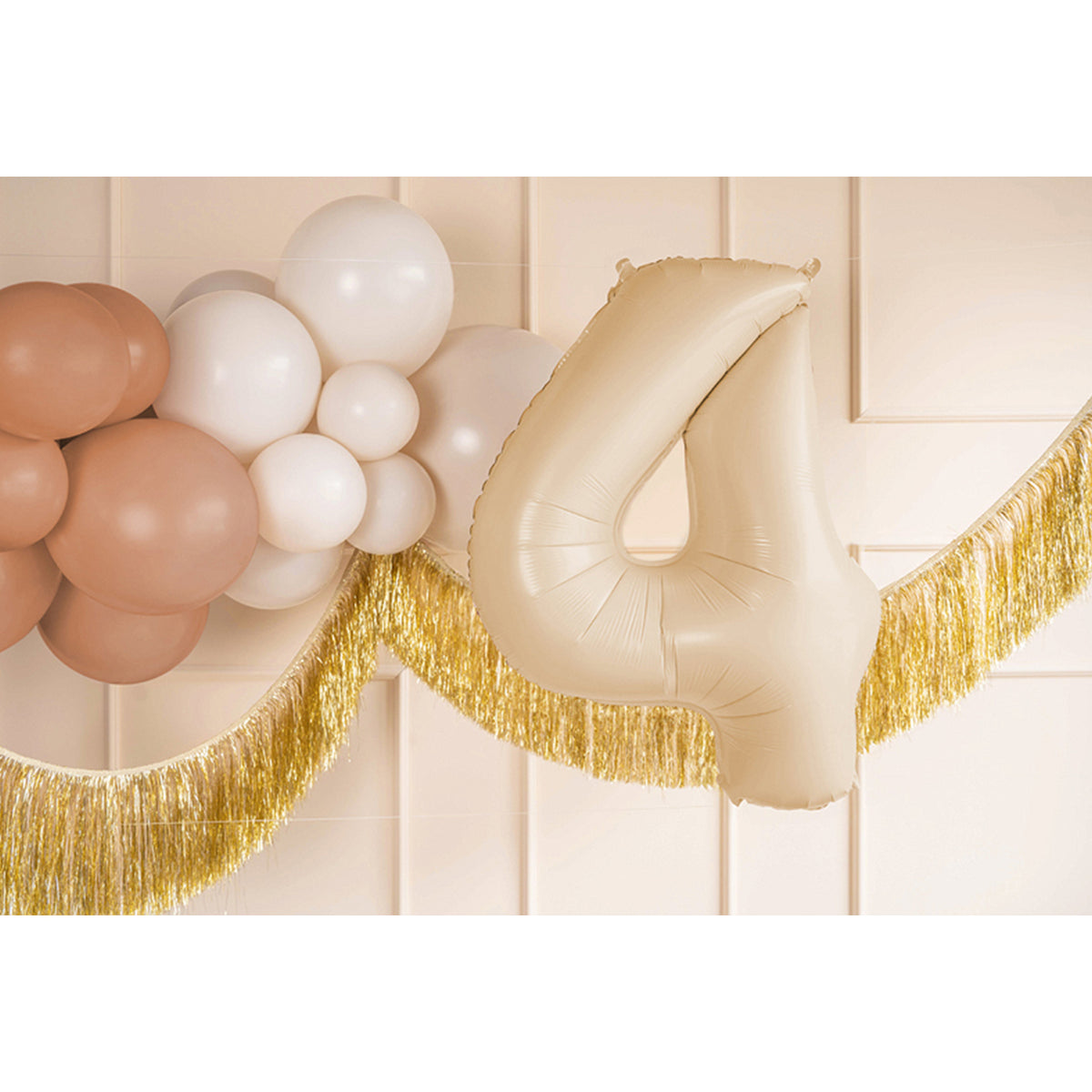 1 Ballon XL - Chiffre 4 - Beige