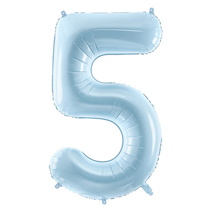 1 Ballon XL - Chiffre 5 - Bleu clair