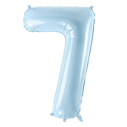 1 Ballon XL - Chiffre 7 - Bleu clair