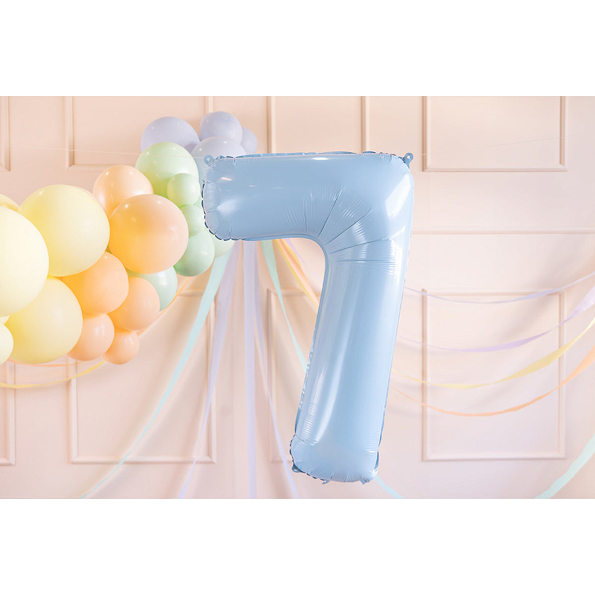 1 Ballon XL - Chiffre 7 - Bleu clair