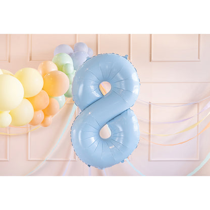 1 Ballon XL - Chiffre 8 - Bleu clair