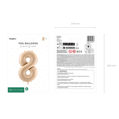 1 Ballon XL - Chiffre 8 - Beige
