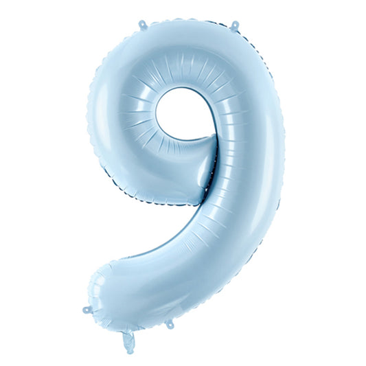 1 Ballon XL - Chiffre 9 - Bleu clair