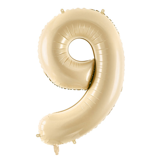 1 Ballon XL - Chiffre 9 - Beige