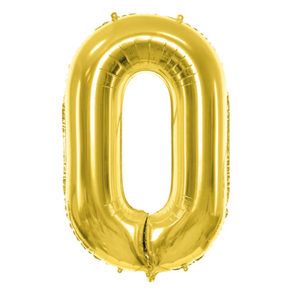 1 Ballon XL - Chiffre 0 - Or