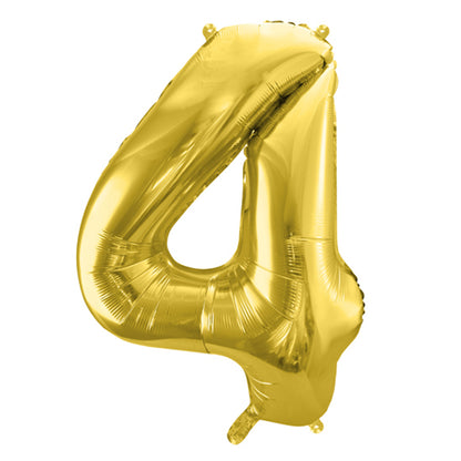 1 Ballon XL - Chiffre 4 - Doré