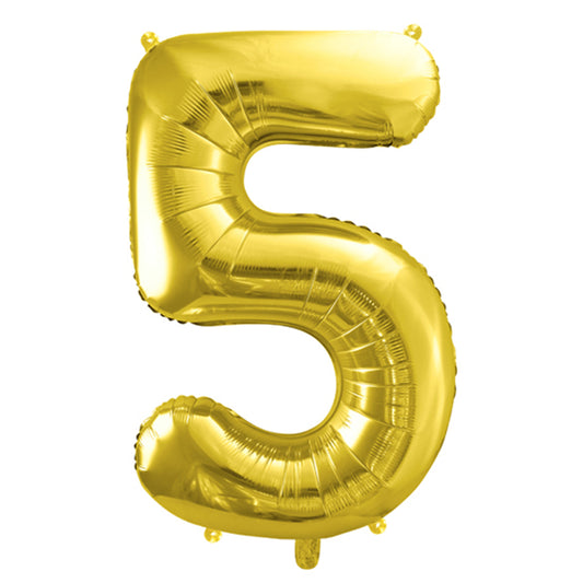 1 Ballon XL - Chiffre 5 - Or