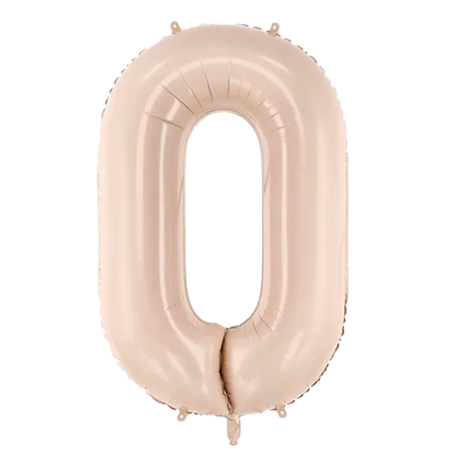 1 Ballon XL - Chiffre 0 - Beige foncé