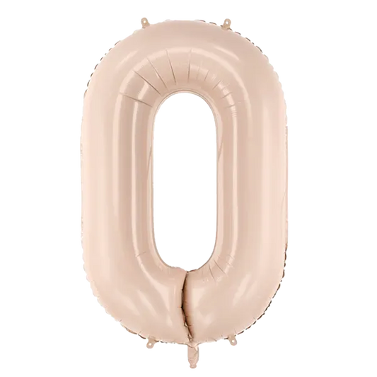 1 Ballon XL - Chiffre 0 - Beige foncé