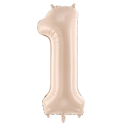 1 Ballon XL - Chiffre 1 - Beige Foncé