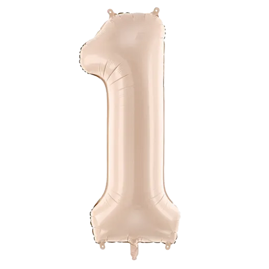 1 Ballon XL - Chiffre 1 - Beige Foncé