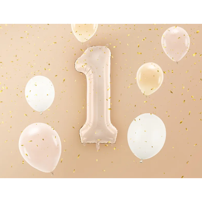 1 Ballon XL - Chiffre 1 - Beige Foncé