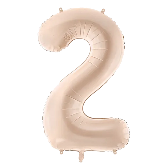 1 Ballon XL - Chiffre 2 - Beige foncé