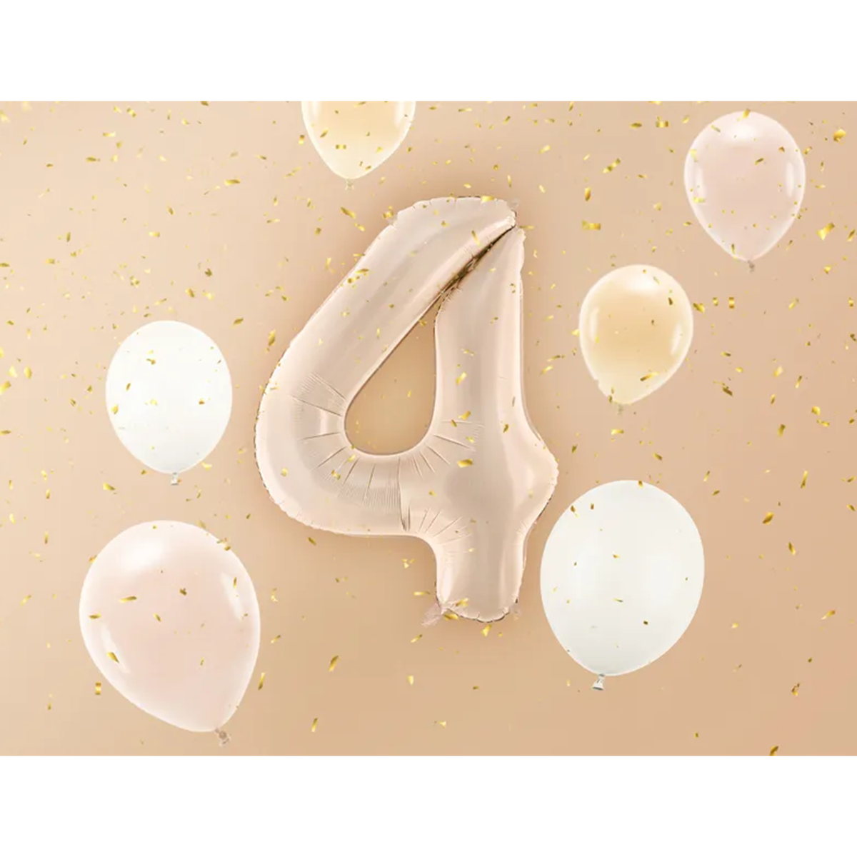 1 Ballon XL - Chiffre 4 - Beige foncé