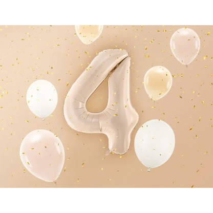 1 Ballon XL - Chiffre 4 - Beige foncé