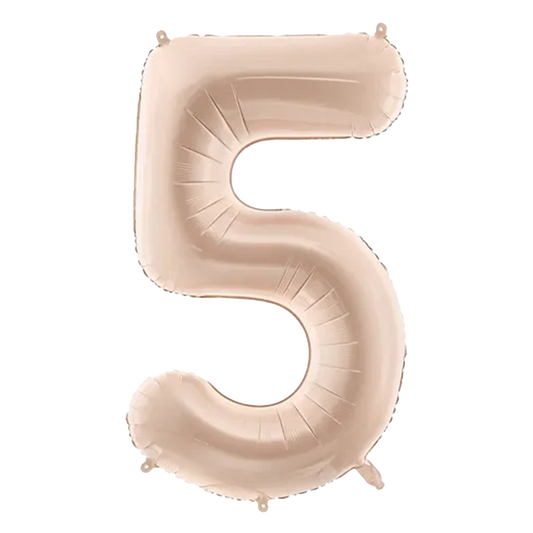 1 Ballon XL - Chiffre 5 - Beige foncé