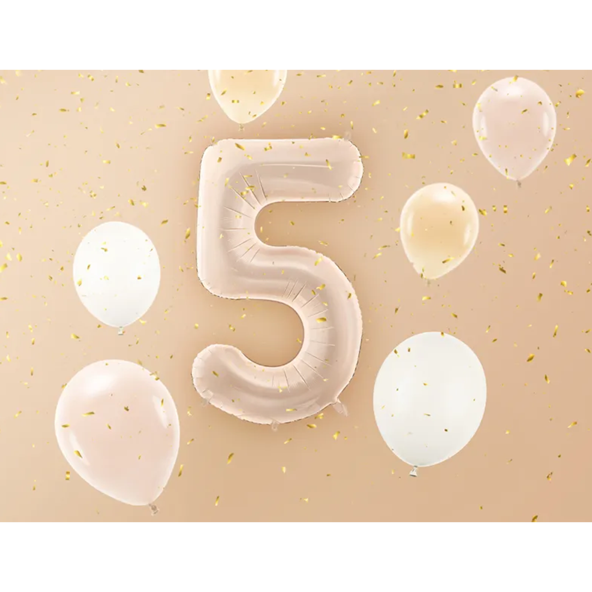 1 Ballon XL - Chiffre 5 - Beige foncé